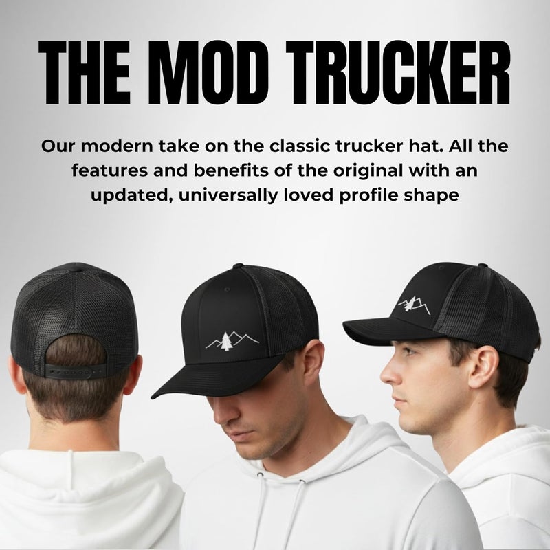 Lindo Trucker Hat [ Great Outdoors Design ] for Men and Women: Mid Profile Cap with Breathable Mesh Back and Adjustable Snap - Image 2